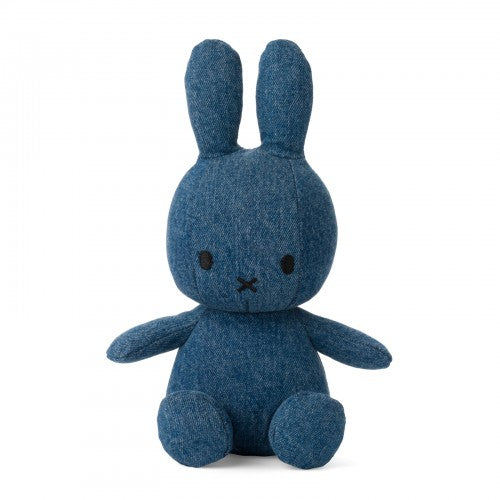 Mid Wash Denim Miffy (Nijntje), the Denim bunny, is an ultra soft stuffed animal. This small plush rabbit, with its super soft fabric is the perfect toy for snuggling. Miffy is so lovable it will instantly become an infants best friend. Suitable from birth for girls and boys. Local delivery in Olney, Buckinghamshire.
