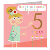 Flower Girl 5th Birthday Card