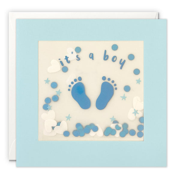 It's a Boy New Baby Card - Blue Feet