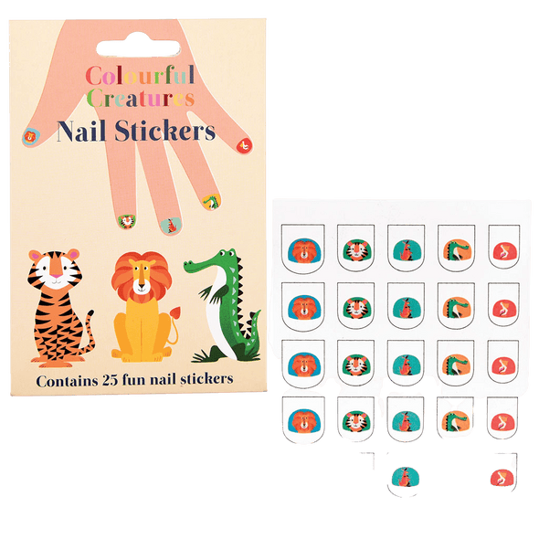 Nail Stickers Colourful Creatures (pack Of 25)
