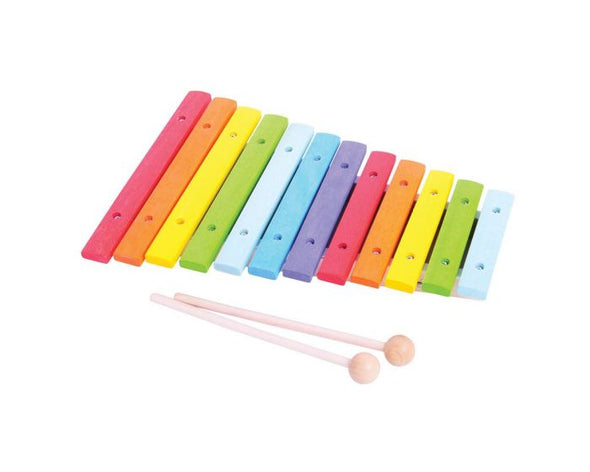 This snazzy wooden xylophone is a highly educational toy for creative toddlers. Perfect as a first musical instrument or as an addition to a growing collection. Featuring 2 wooden mallets, perfectly sized for little hands and multi-coloured bars. Suitable for children aged 18 months and up. Dottie and Bee - Olney, Buckinghamshire